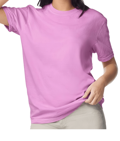 Comfort Colors 100% Cotton T-shirt - Embroidered in Rose Quartz