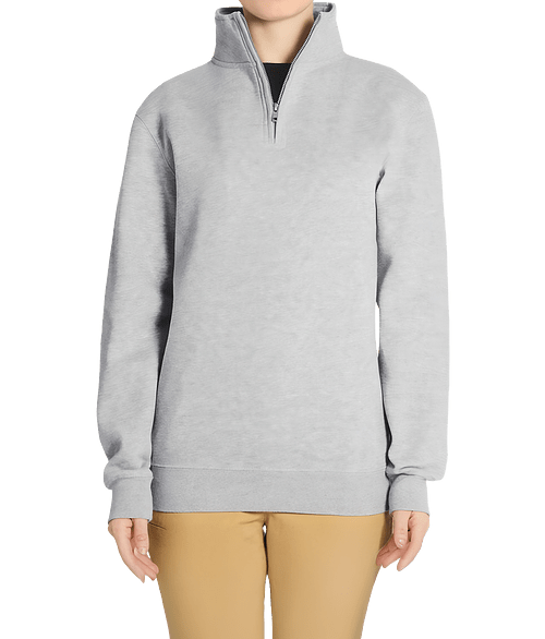 Lane Seven Mock Neck Quarter Zip Pullover in Heather Grey