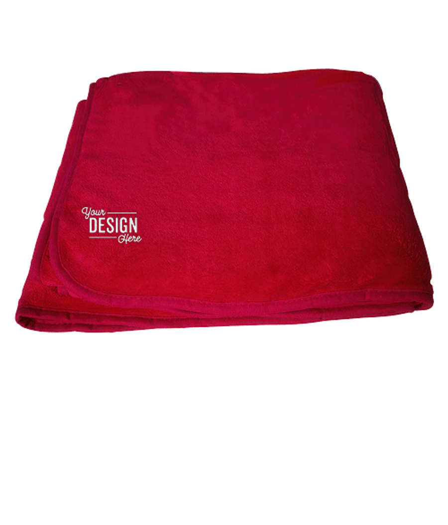 Chenille Micro Plush Fleece Blanket in RED