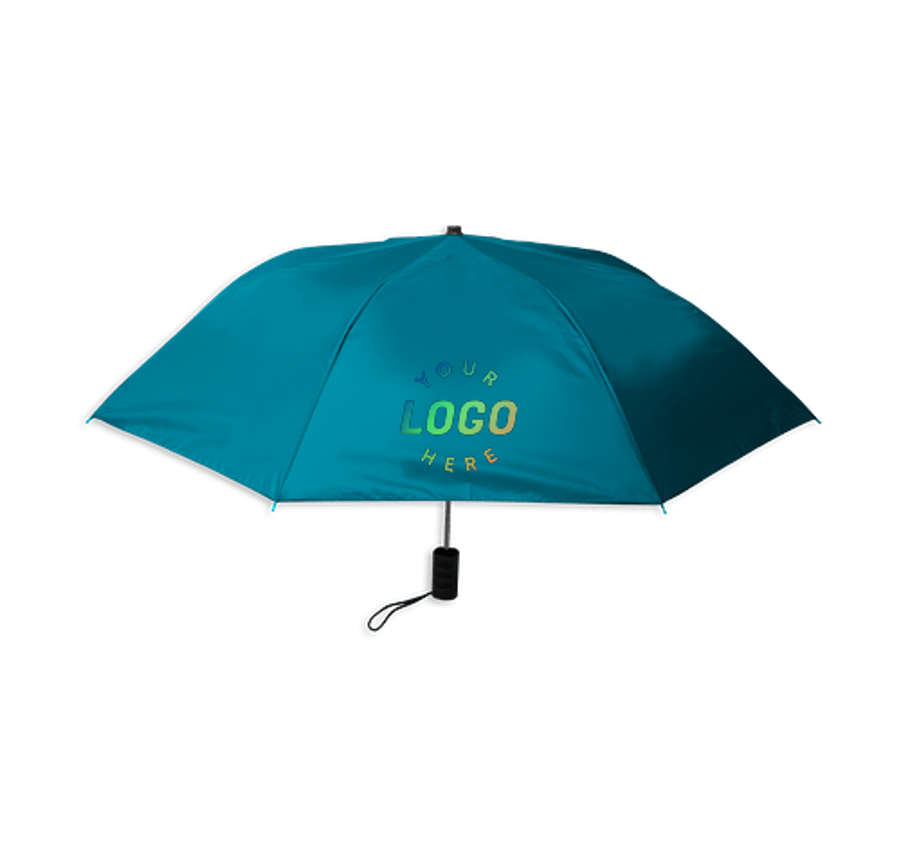 Full Color Shed Rain 40" Arc Auto-Open Umbrella in Teal