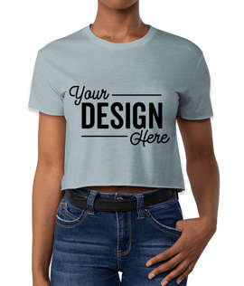 Next Level Women's Crop T-shirt - Color: Stonewash Denim