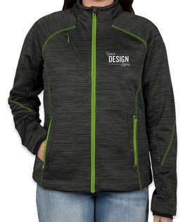 North End Women's Melange Tech Fleece Lined Jacket - Color: Carbon / Acid Green