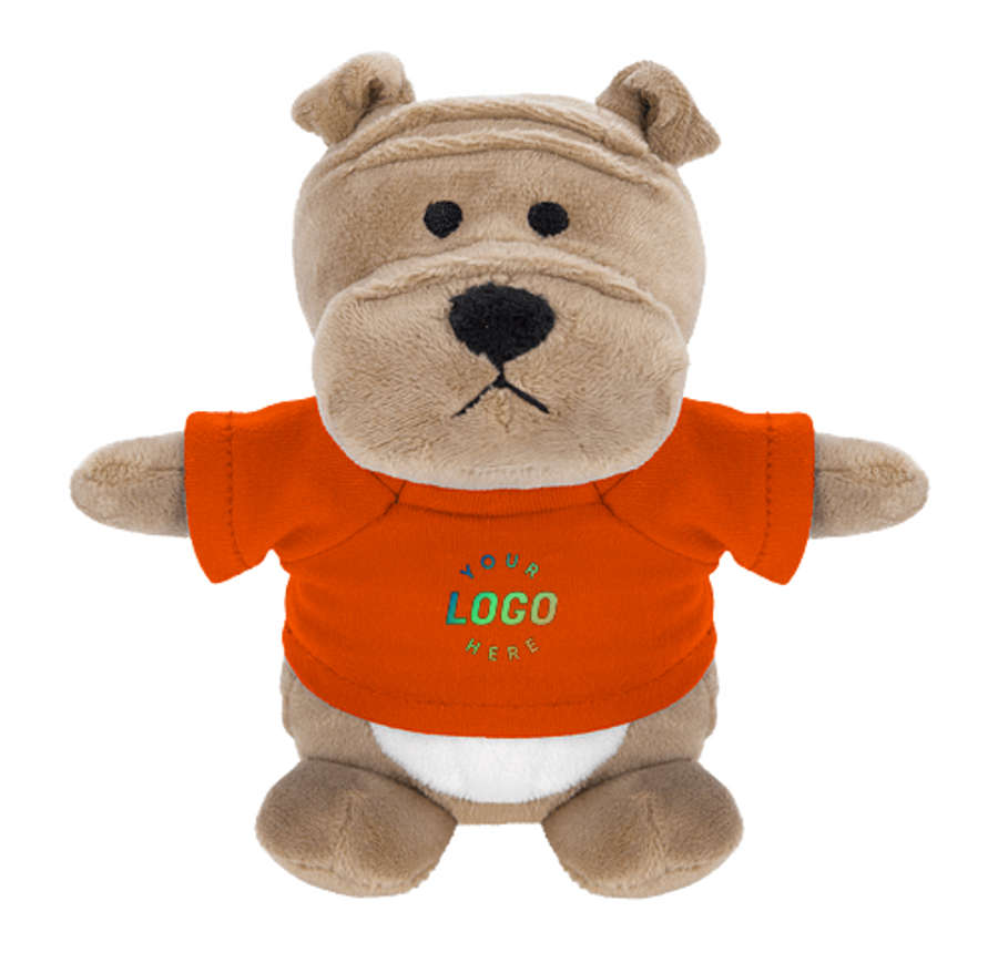 Full Color Bean Bag Buddies 6" Bulldog Plush Animal in Orange