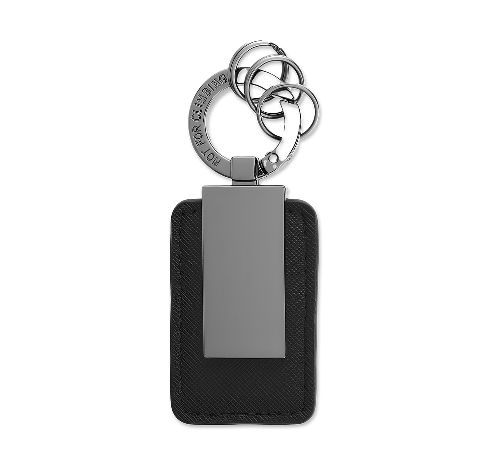Laser Engraved Leatherette Carabiner Keychain-default