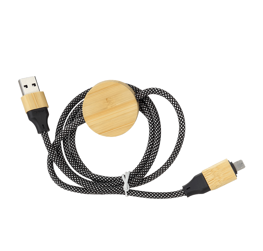 Bolt 4-in-1 39" Bamboo and Recycled 100W Charging & Data Cable-default