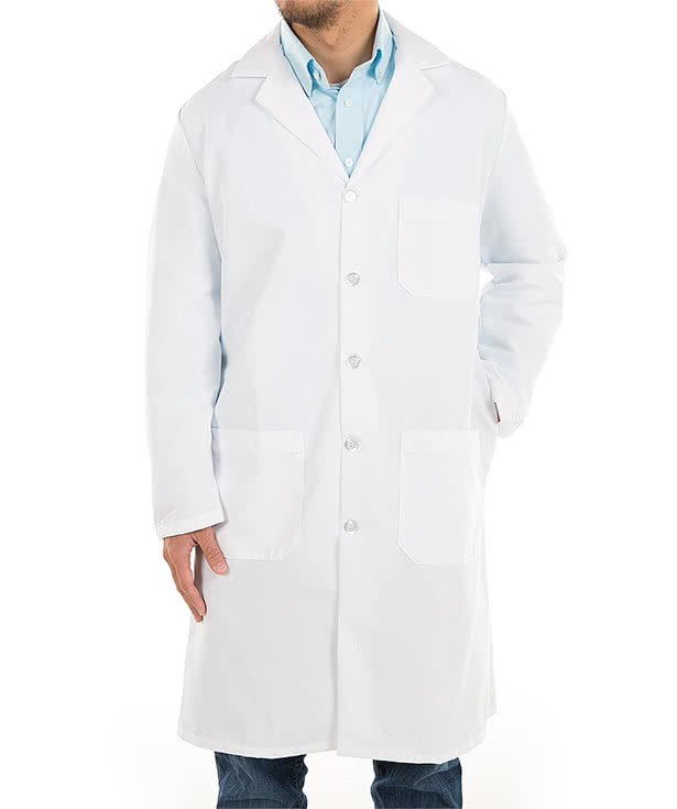 Red Kap Full Button Lab Coat - Embroidered