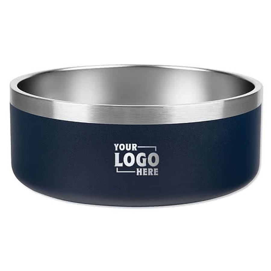 Laser Engraved 40 oz. Stainless Steel Pet Bowl in White