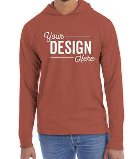 Hanes ComfortWash Garment Dyed Hooded Long Sleeve T-Shirt - Color: Nantucket Red