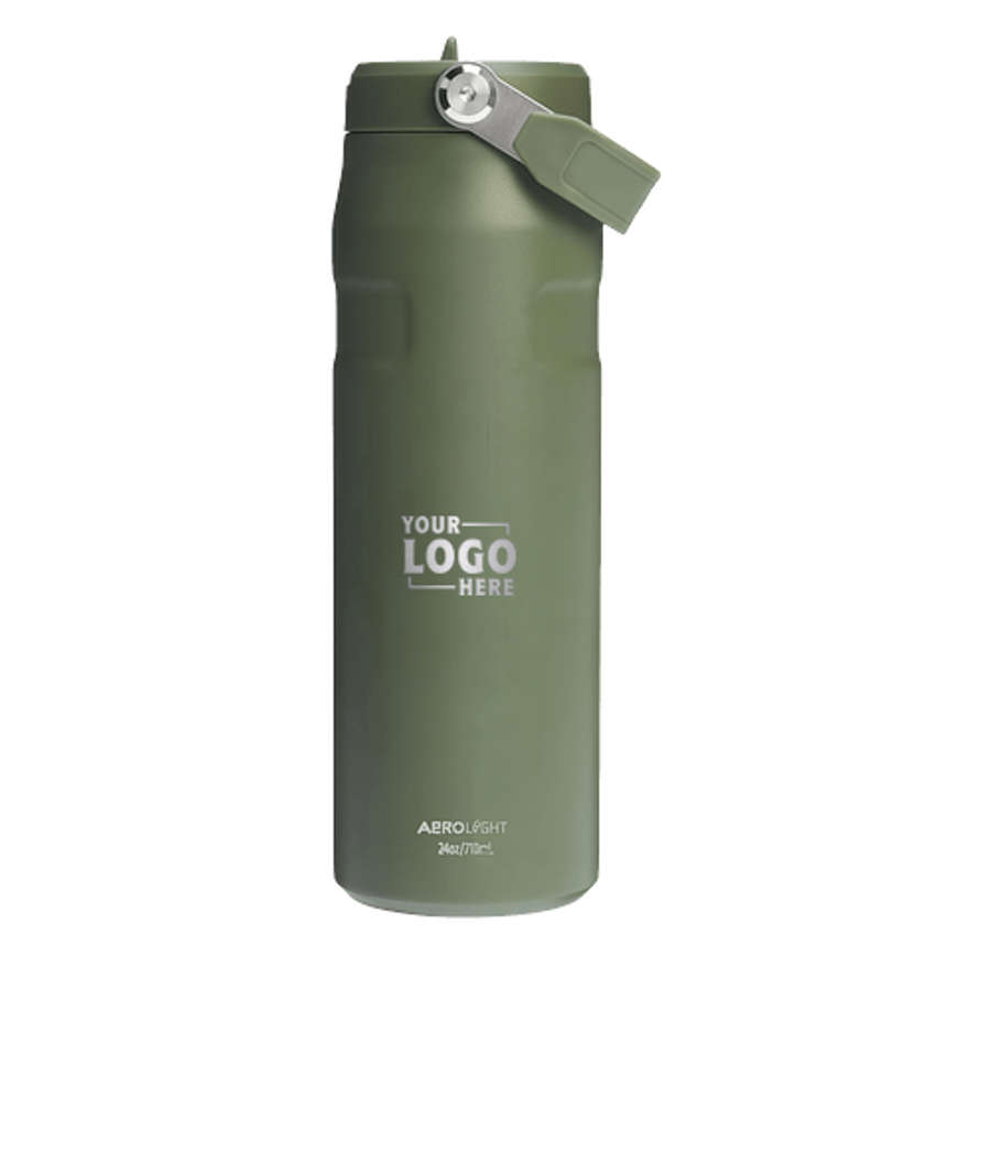 Stanley Laser Engraved 24 oz. IceFlow Aerolight Flip Straw Water Bottle in Dried Pine