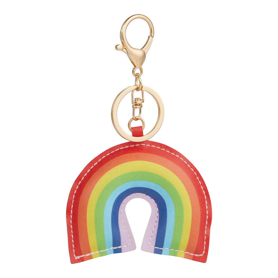 Rainbow Leather Keychain