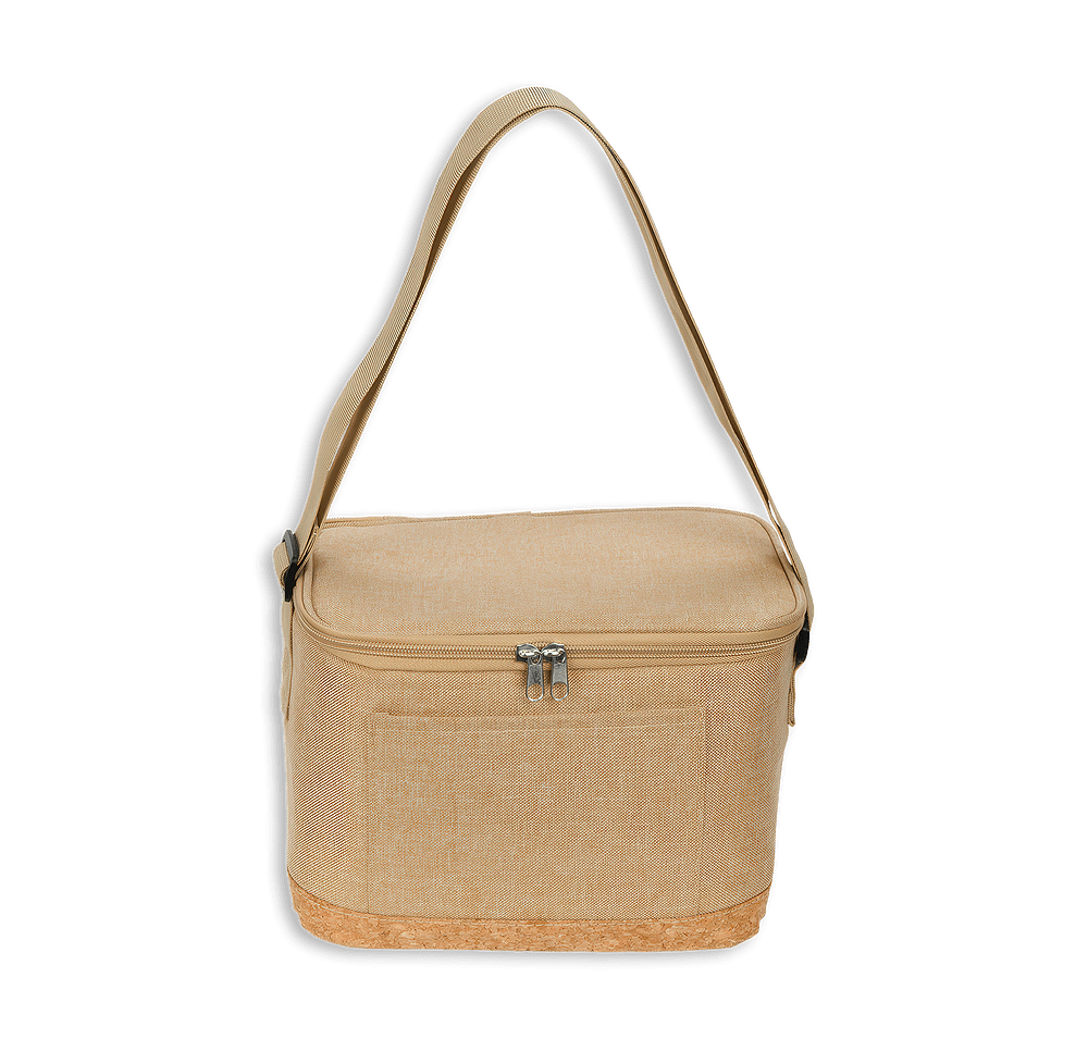 Carina Recycled Insulated 6 Can Cooler Bag with Cork Trim-default