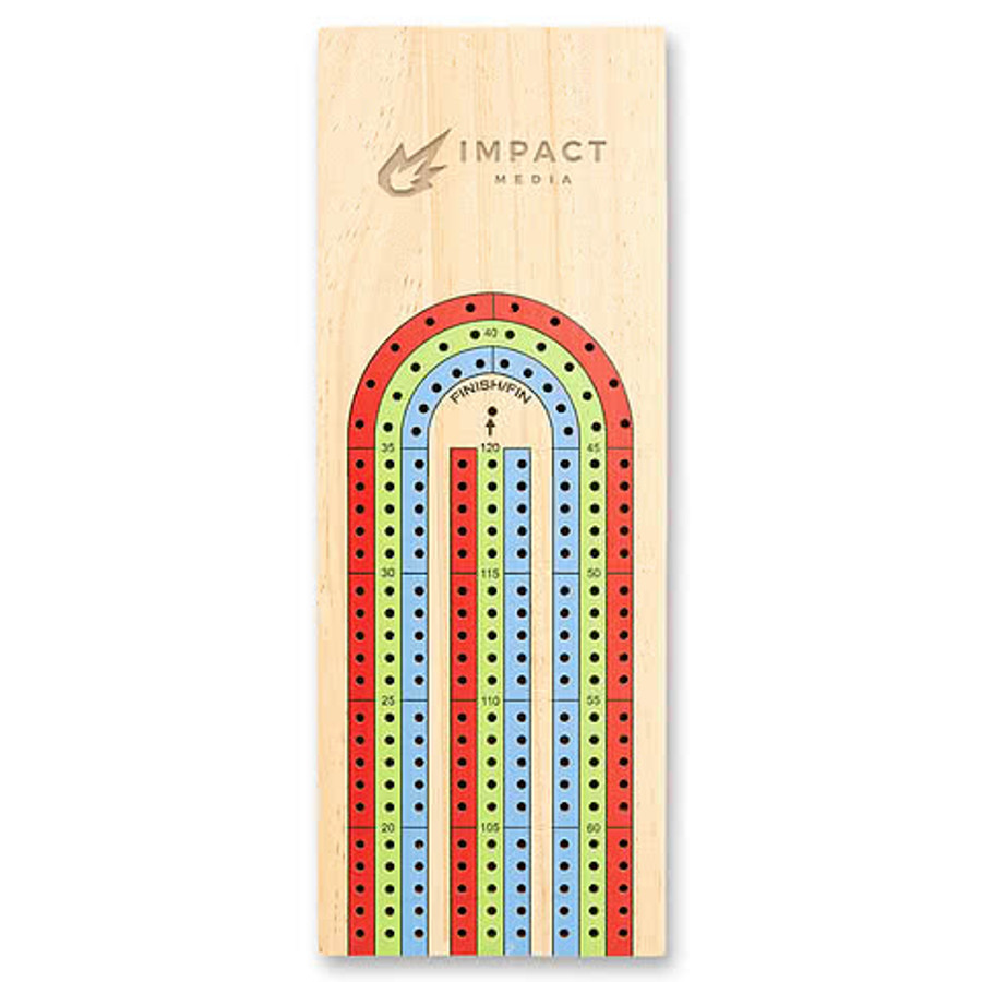 3-Track Travel Cribbage Game in FSC WOOD
