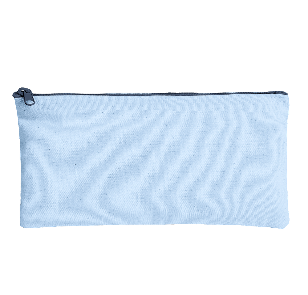 Large Colored Canvas Pouch with Colored Zipper-default