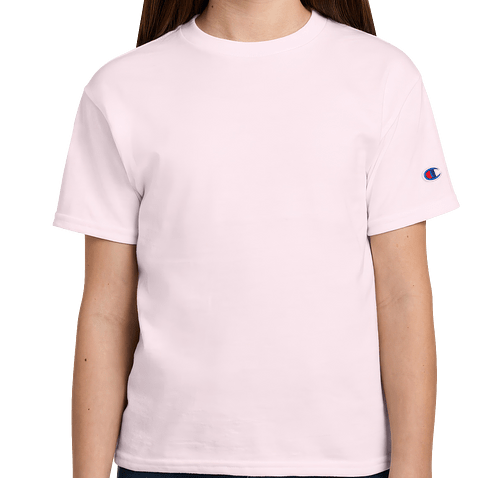 Champion Youth Midweight Crewneck Jersey T-shirt in Lilac Pink