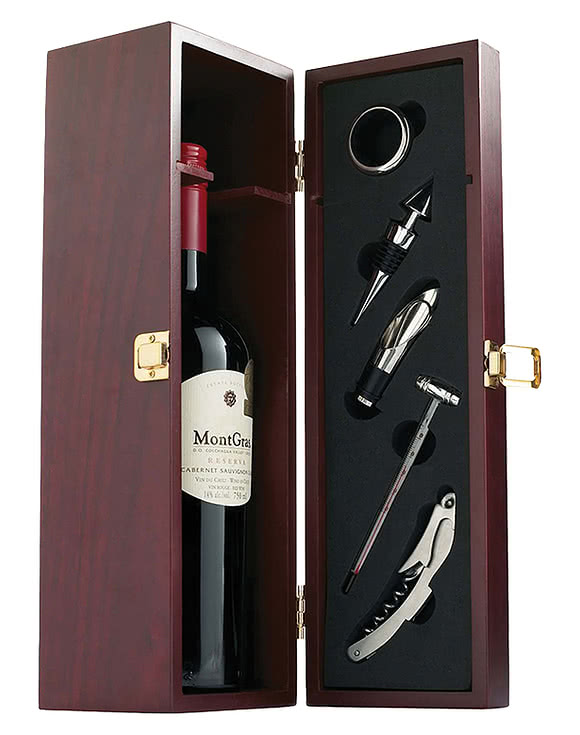 Laser Engraved Chateau 5 Piece Wine Accessory Set