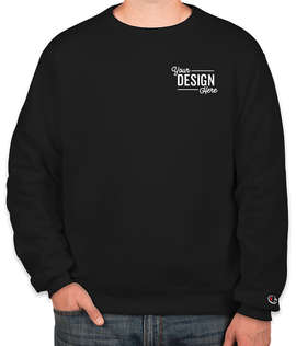 Embroidered Champion Powerblend Crewneck Sweatshirt - Color: Black