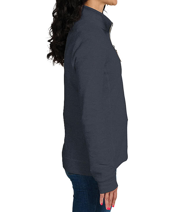 Charles River Women's Hudson Quarter Zip Pullover - Faux Leather Patch