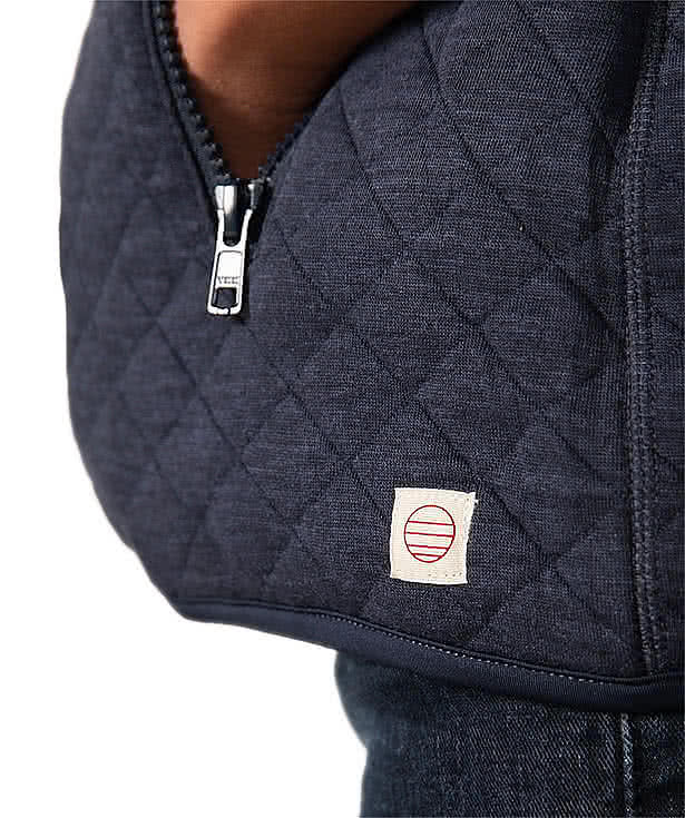 Marine Layer Corbet Quilted Vest - Faux Leather Patch