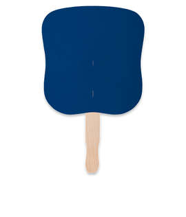 Full Color Hourglass Shaped Hand Fan - Color: Navy