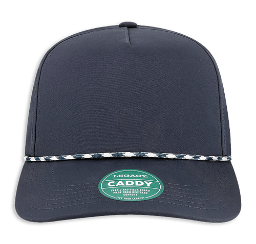 Legacy Caddy Recycled Snapback Baseball Hat - Printed in Navy