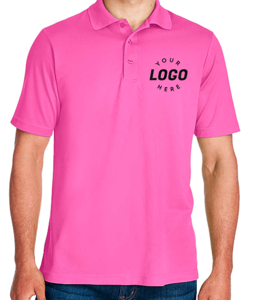 Core 365 Performance Pique Polo - Embroidered in Charity Pink