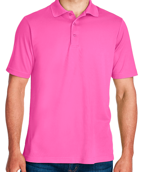 Core 365 Performance Pique Polo - Printed in Charity Pink