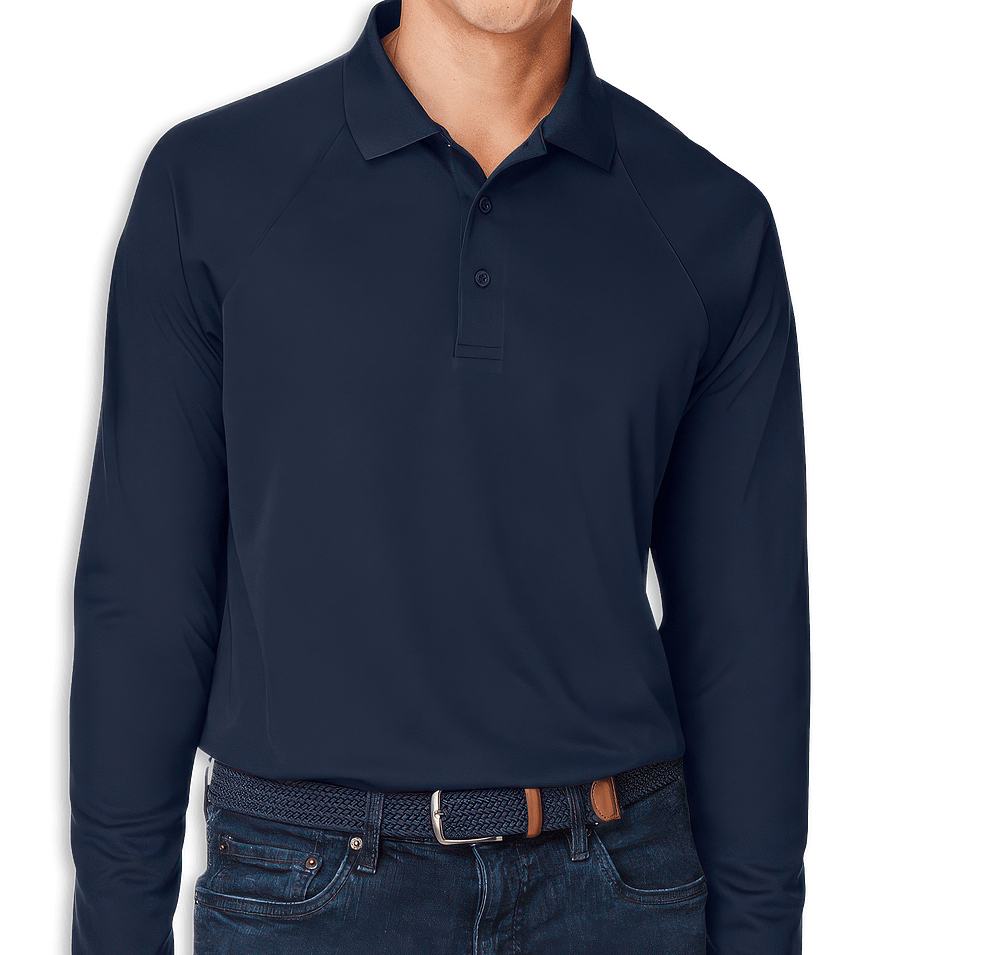 Harriton Charge Snag & Soil Protect Long Sleeve Performance Polo - Printed-default