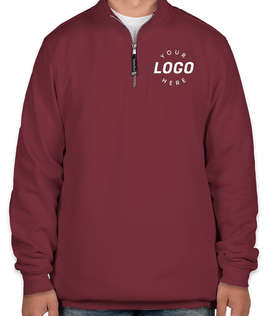 Charles River Crosswind Quarter Zip Sweatshirt - Screen Printed - Color: Maroon