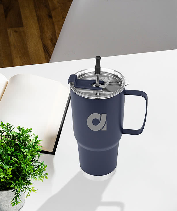 30 oz. Lisbon Stainless Steel Tumbler with Straw