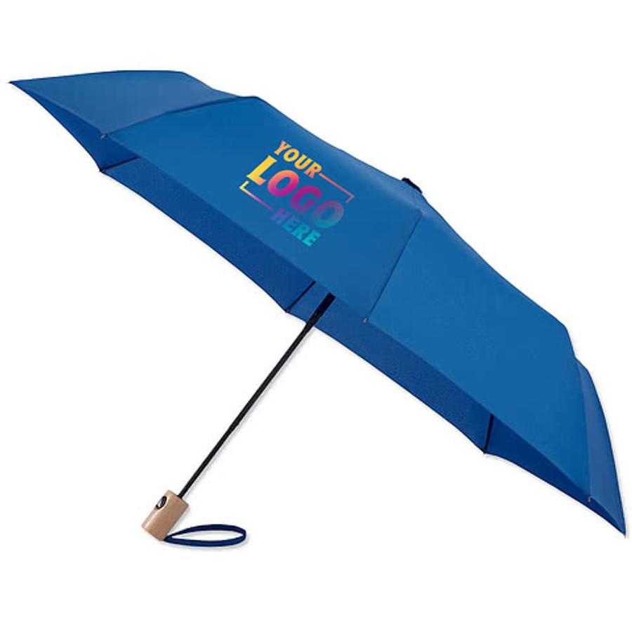 42" Arc Auto Open Recycled Folding Umbrella in Royal