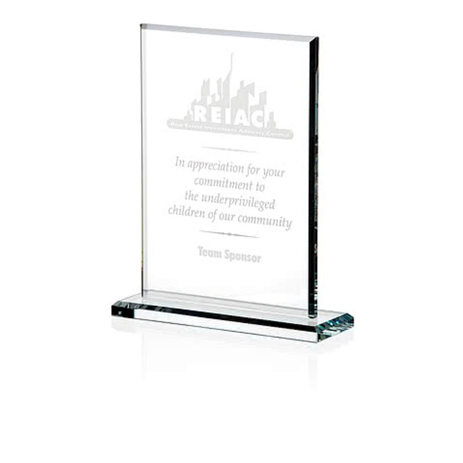 Laser Engraved Vertical Gem Cut Award