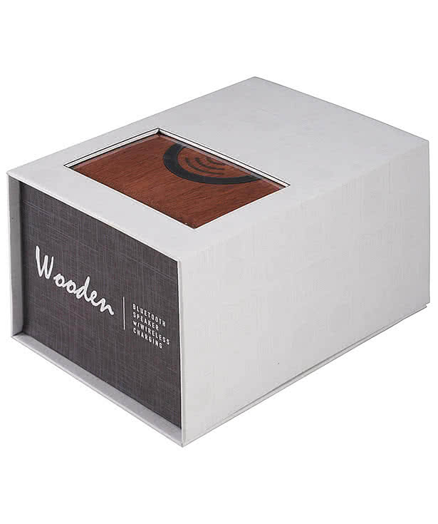 Laser Engraved Wood Portable Bluetooth Speaker with Wireless Charging Pad