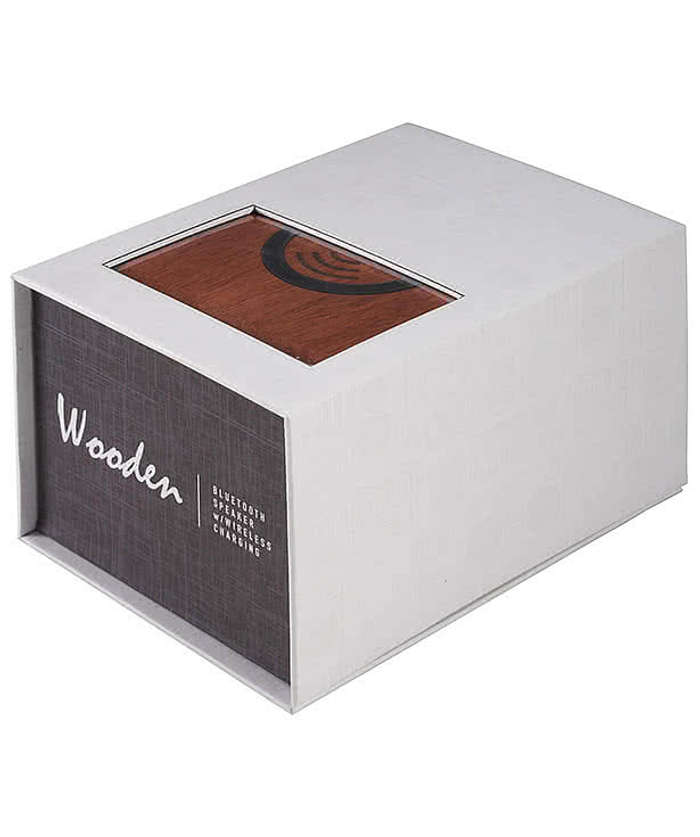Laser Engraved Wood Portable Bluetooth Speaker with Wireless Charging Pad