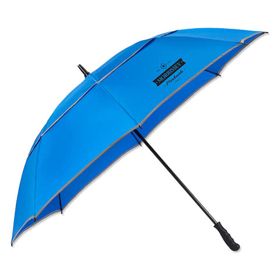 62" Arc Reflective Recycled Golf Umbrella in Black