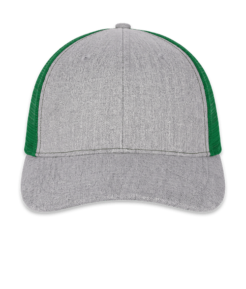 Hayden Heathered Mesh Back Cap in GRAY WITH GREEN