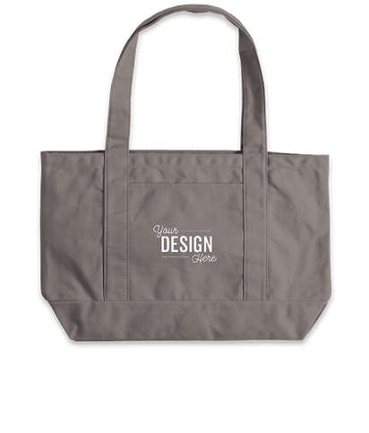 Large Midweight Gusseted Pigment Dyed Boat Tote Bag - Grey