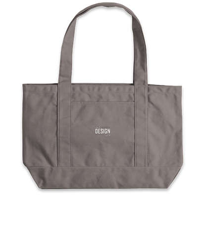 Embroidered Large Midweight Gusseted Pigment Dyed Boat Tote Bag - Grey