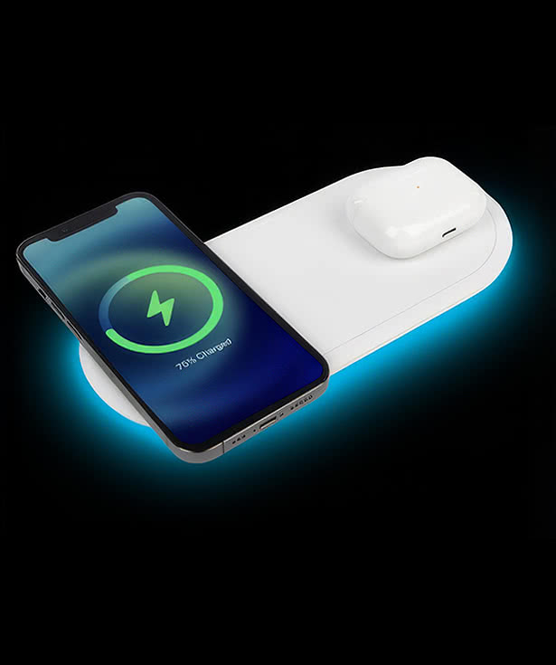 Full Color Recycled 3-in-1 Portable Wireless Charging Pad