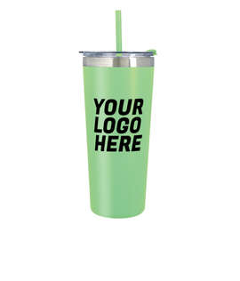 24 oz. Colma Stainless Steel Insulated Tumbler with Straw - Color: Mint