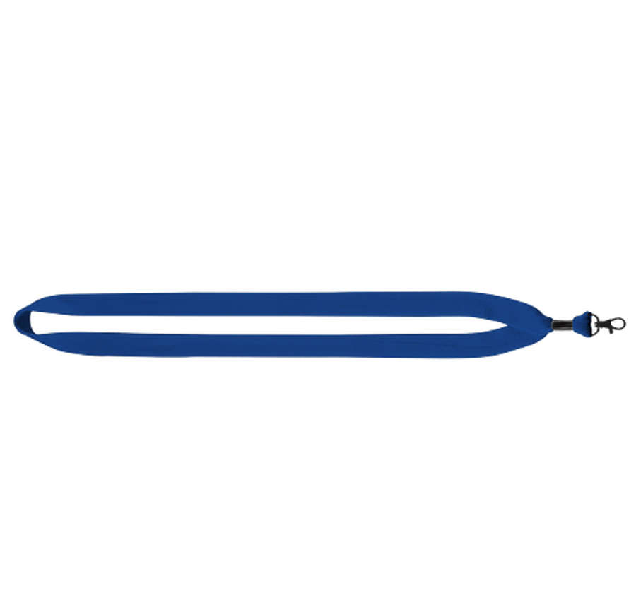 3/4" Cotton Lanyard with Black Metal Lobster Claw in Electric Blue