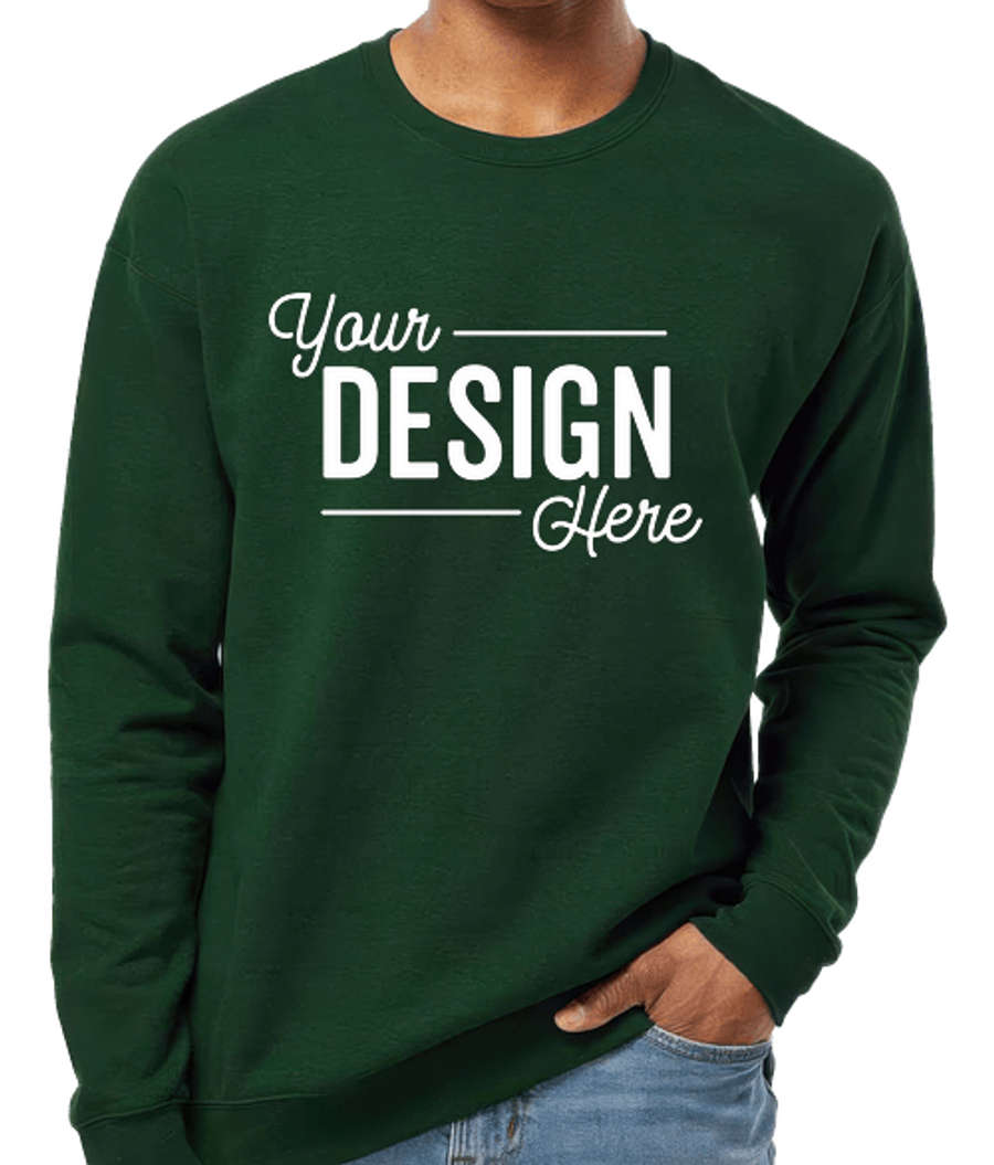 Tultex Drop Shoulder Crewneck Sweatshirt in Forest