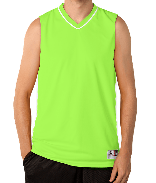 Augusta Reversible Basketball Jersey in Lime / White