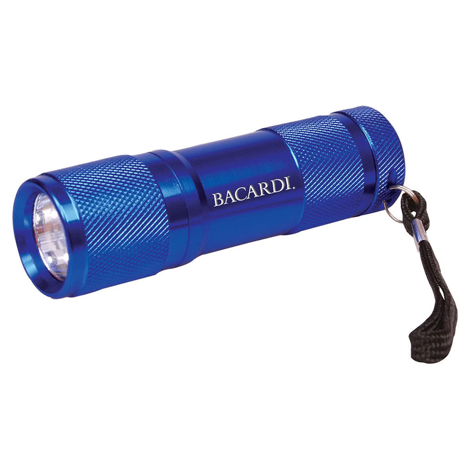 Laser Engraved 9 LED Metal Flashlight