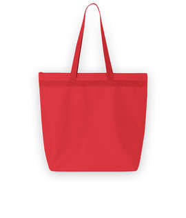 Large Recycled Poly Zippered Tote Bag - Color: Red