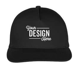 Outdoor Cap Five-Panel Snapback Trucker Hat - Color: Black / Black