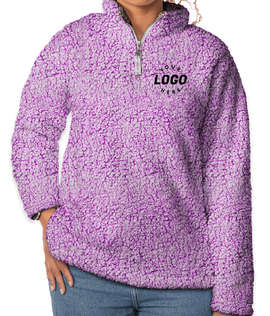 J. America Women’s Epic Sherpa Quarter-Zip Pullover - Color: Magenta Heather