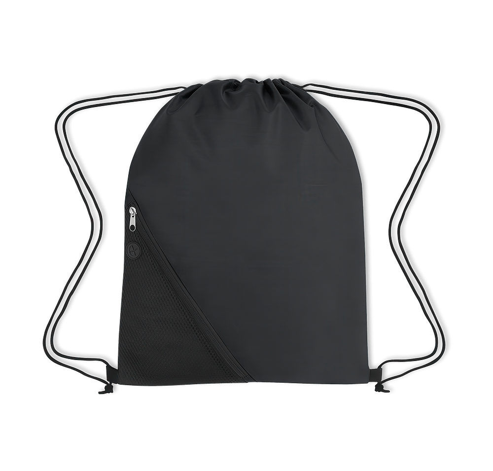 Sports Pack Drawstring Bag with Outside Mesh Pocket-default