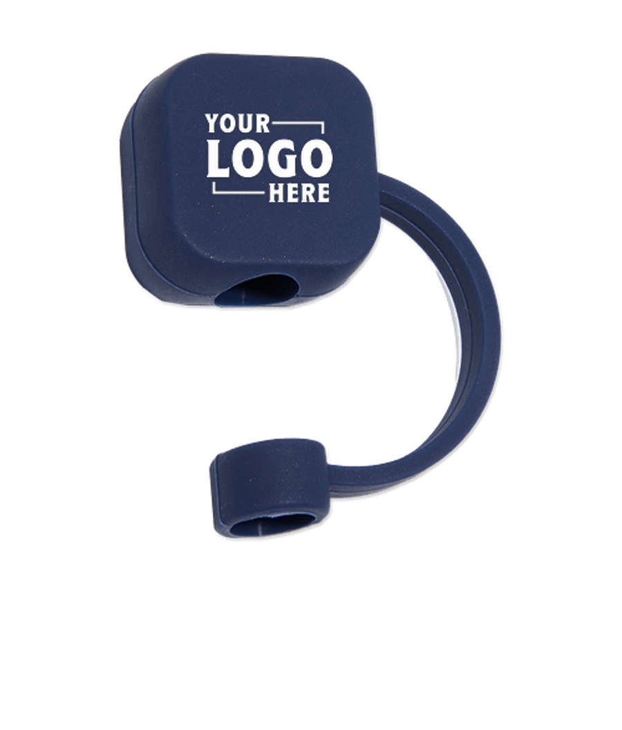 Silicone Straw Topper in Navy
