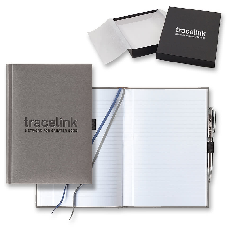 Castelli Debossed Tucson Grande Lined Hard Cover Notebook Gift Set
