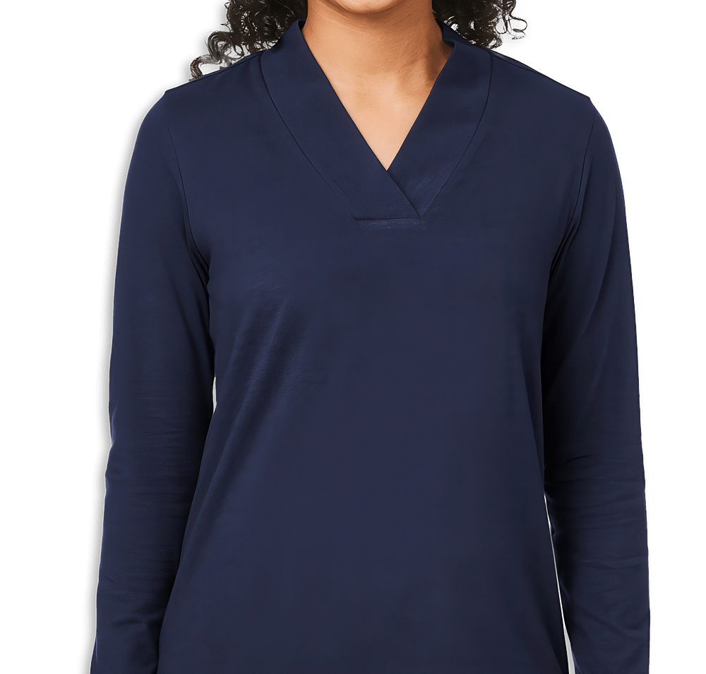 Devon & Jones Women's Raleigh Shawl Collar Long Sleeve Shirt - Printed-default